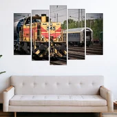 Локомотив в близък план - картина пано за стена - Thumbnail 3