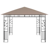 Шатра с мрежа срещу комари и LED стрингове 3x3x2,73 м таупе - Thumbnail 6