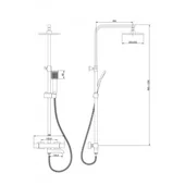 Тръбно окачване със смесител с термостат черен INTER CERAMIC - Thumbnail 3