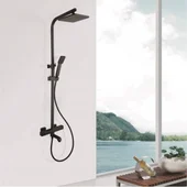 Тръбно окачване със смесител с термостат черен INTER CERAMIC - Thumbnail 1