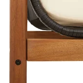 Градинска пейка с възглавница черен полиратан акация - VL366299 - Thumbnail 8