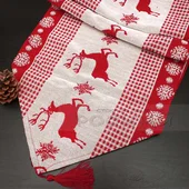 Коледен тишлайфер Еленчета червен 34х180 см - Thumbnail 1