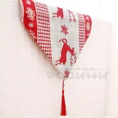 Коледен тишлайфер Еленчета червен 34х180 см - Thumbnail 3