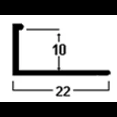 Лайсна алуминиева огъващ външен ъгъл 8мм бяла 2.4м - Thumbnail 2