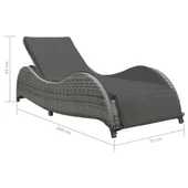 Шезлонг с шалте, полиратан, антрацит - Thumbnail 6