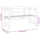Външна пейка Акациева 119x76x44 см Масивна дървесина - VL4012186 - Thumbnail 9