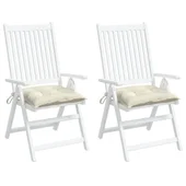 Възглавници за столове 2 бр кремавобели 50x50x7 см Оксфорд плат - VL361513 - Thumbnail 4