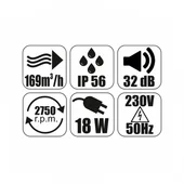 Вентилатор за баня ММ-P 100/169, квадрат с клапа 06, фолио злато - Thumbnail 3