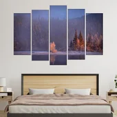 Зимен пейзаж в гората - картина пано за стена - Thumbnail 3