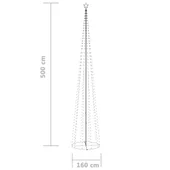 Коледна елха конус, 752 сини LED, декорация, 160x500 см - Thumbnail 8