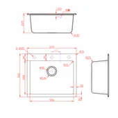 Кухненска гранитна бежова мивка 22.5х50х57см INTER CERAMIC - Thumbnail 2