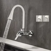 Месингов смесител Linni white matt INTER CERAMIC - Thumbnail 1