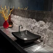 Мивка за баня Washbasin SC Black 40x46x14 см AKROLITHOS - Thumbnail 2