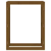 Поставка за дърва за огрев меденокафява 80x25x100 см бор масив - Thumbnail 5