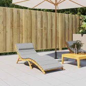 Шалте за шезлонг - сиво - 180x60x4 см - Оксфорд плат - VL361853 - Thumbnail 1