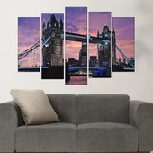 Тауър Бридж привечер - картина пано за стена - Thumbnail 3