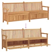 Градинска Пейка за Съхранение Кафяво 228 x 60 x 90 см - VL42001962 - Thumbnail 11