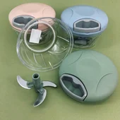 Ръчен чопър с въже и 3 ножа 500 мл - Thumbnail 7