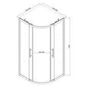 Регулируема душ кабина с бял профил ICS 789 WHITE INTER CERAMIC - Thumbnail 2