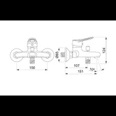 Стенен смесител за вана и душ rea - Thumbnail 2