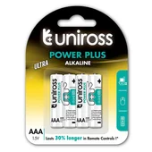 Алкални батерии Power Plus AAA 1.5V 1000mAh UNIROSS 4бр. - Thumbnail 2