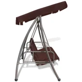 Градинска люлка със сенник, кафе  192 x 118 - Thumbnail 3