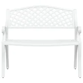 Градинска пейка, 102 см, лят алуминий, бяла - VL317746 - Thumbnail 3