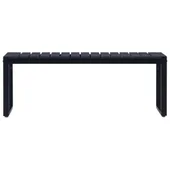 Градинска пейка, 120,5 см, PS дъска, черна - VL49492 - Thumbnail 2