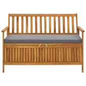 Градинска пейка за съхранение, 120 cм, акация масив - VL310276 - Thumbnail 2