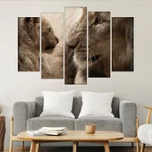 Лъв със своето бебе - картина пано за стена - Thumbnail 3