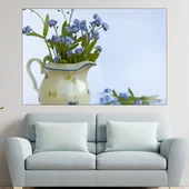 Сини пролетни цветя във ваза  - картина пано за стена - Thumbnail 1