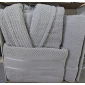 Комплект халат за баня с 2 кърпи Jakarli IPEKCE - Thumbnail 3