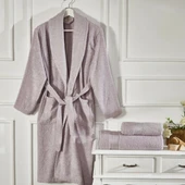 Комплект халат за баня с 2 кърпи Jakarli IPEKCE - Thumbnail 1