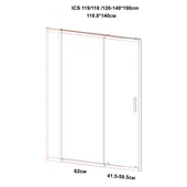 Регулируем параван за баня ICS 119G/120 INTER CERAMIC - Thumbnail 3