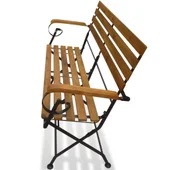 Сгъваема градинска пейка, 112 cм, акация масив - VL43736 - Thumbnail 3