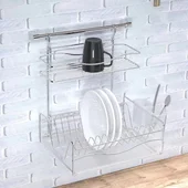 Сушилник за съдове за стена, две нива, хром TEKNO TEL - Thumbnail 3