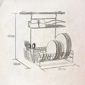 Сушилник за съдове за стена, две нива, хром TEKNO TEL - Thumbnail 4