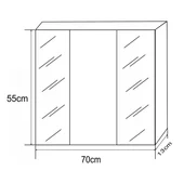 Горен шкаф за баня с огледало ICMC 1055-70 INTER CERAMIC - Thumbnail 2