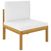 Градински среден диван с възглавници, акация масив - Thumbnail 1