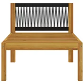 Градински среден диван с възглавници, акация масив - Thumbnail 6