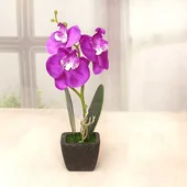 Изкуствена Мини орхидея в саксия 22 см - Thumbnail 3