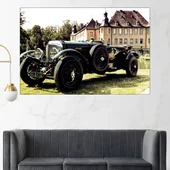 Ретро автомобил пред замък - картина пано за стена - Thumbnail 1