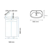 Шкаф за баня с мивка + огледален шкаф Перла 55 см FORMA VITA - Thumbnail 4