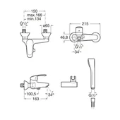 Стенен смесител за вана/душ A5A0107C00 Monodin-N ROCA - Thumbnail 2