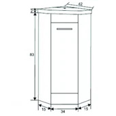 Ъглов  pvc шкаф за баня- 4040 - Thumbnail 4