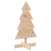 Дървена коледна елха за декорация - 80 см - масивно чамово дърво - Thumbnail 2