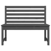 Градинска пейка сива 109 см борово дърво масив - VL824034 - Thumbnail 4