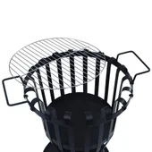 Градинско преносимо огнище с барбекю грил, стомана, 47,5 см - Thumbnail 4