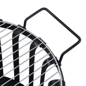 Градинско преносимо огнище с барбекю грил, стомана, 47,5 см - Thumbnail 7