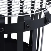 Градинско преносимо огнище с барбекю грил, стомана, 47,5 см - Thumbnail 5